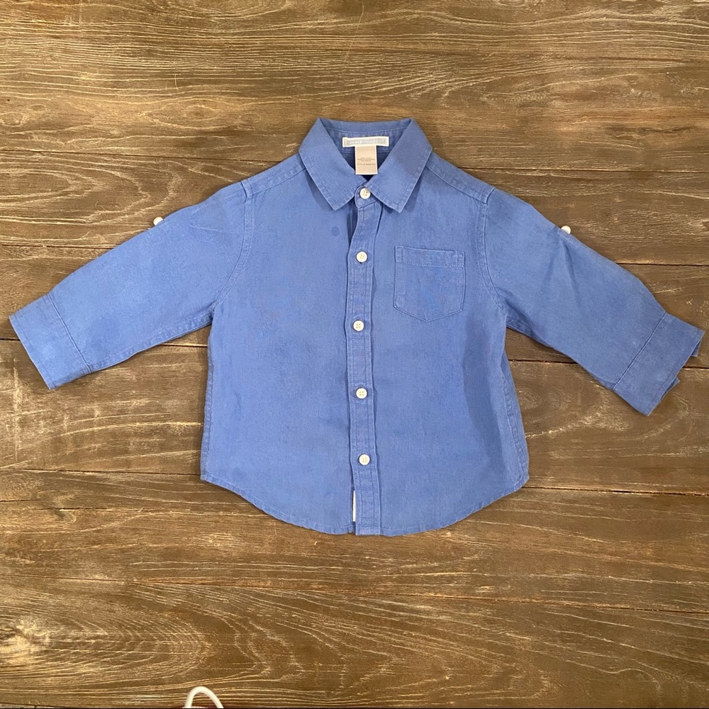 Janie and Jack Light Blue Poplin Shirt - 12-18mo